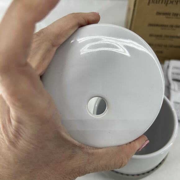 Pampered Chef Ceramic Egg Cooker nice Microwave egg cooker white With Box - Picture 9 of 12